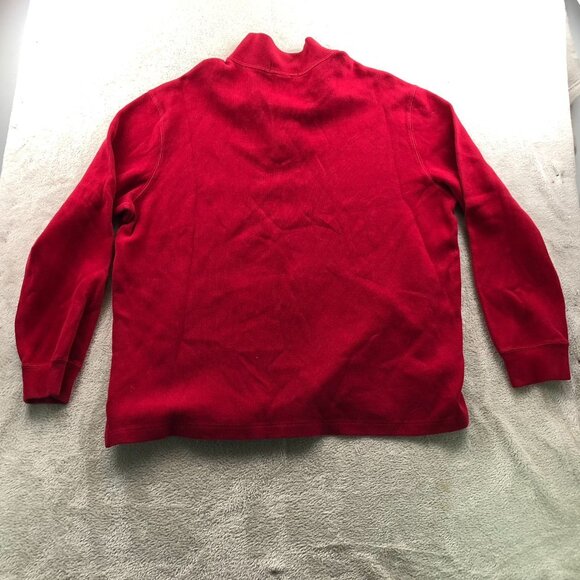 Polo Ralph Lauren Mens Sweater Size XL Pullover 1/4 Zip Stand Collar Casual Red - Picture 12 of 12